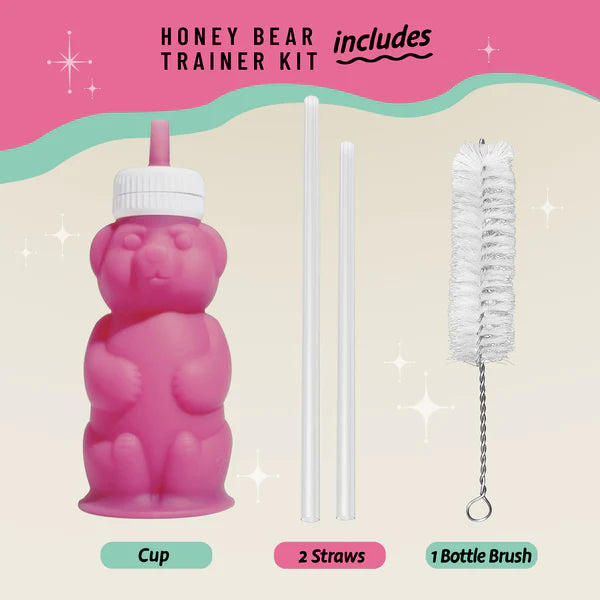 Honey Bear Cup Comes With 2 Straws and a Bottle Brush