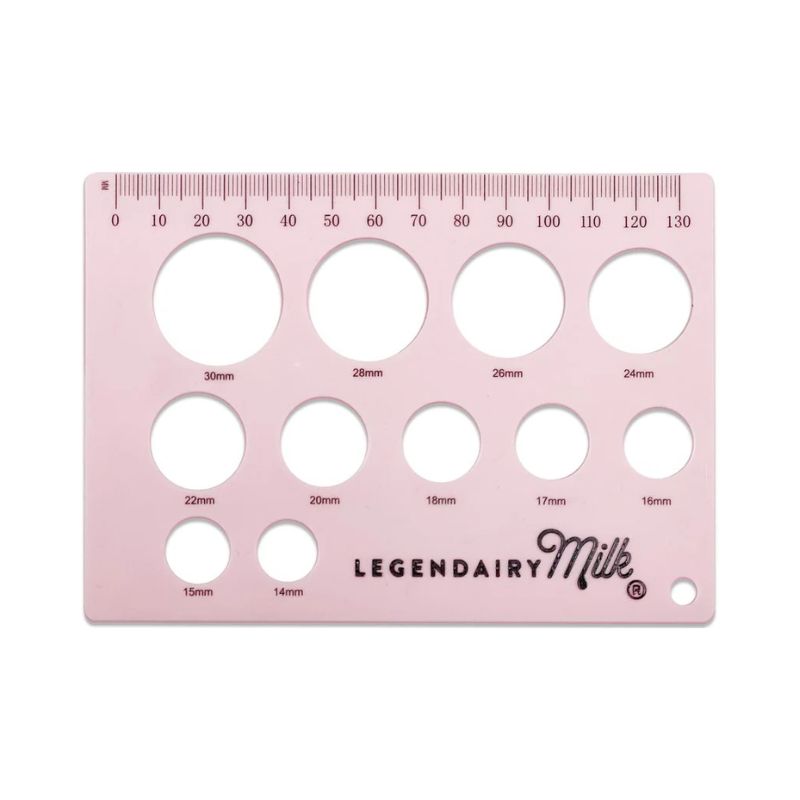 Measure you flange size with our Nipple ruler with exact measuring holes in diameter
