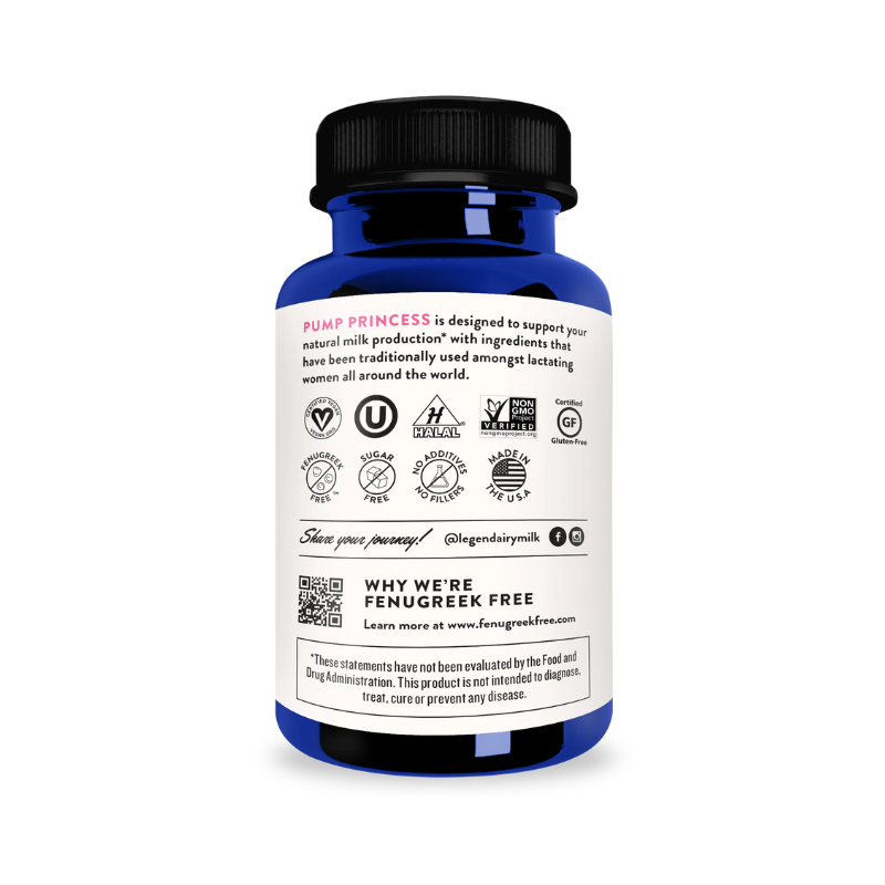 pump princess supplement bottle packaging rear view