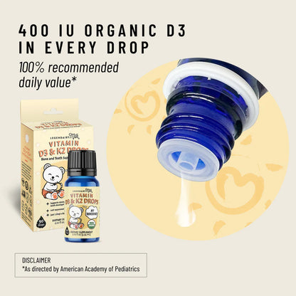 400 iu organic d3 in each vitamin d3 k2 drop