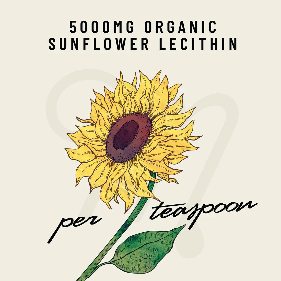 5000mg organic sunflower lecithin per teaspoon of liquid sunflower lechithin