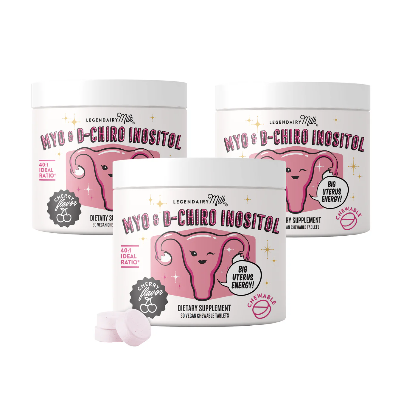 chery favoured myo and d chiro inositol vegan chewables