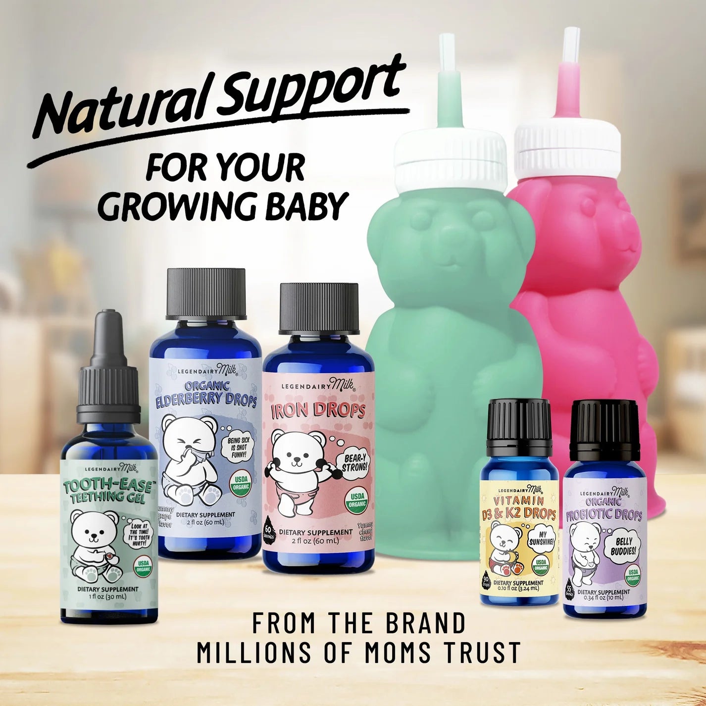 Collection Of items For Baby Natural Support