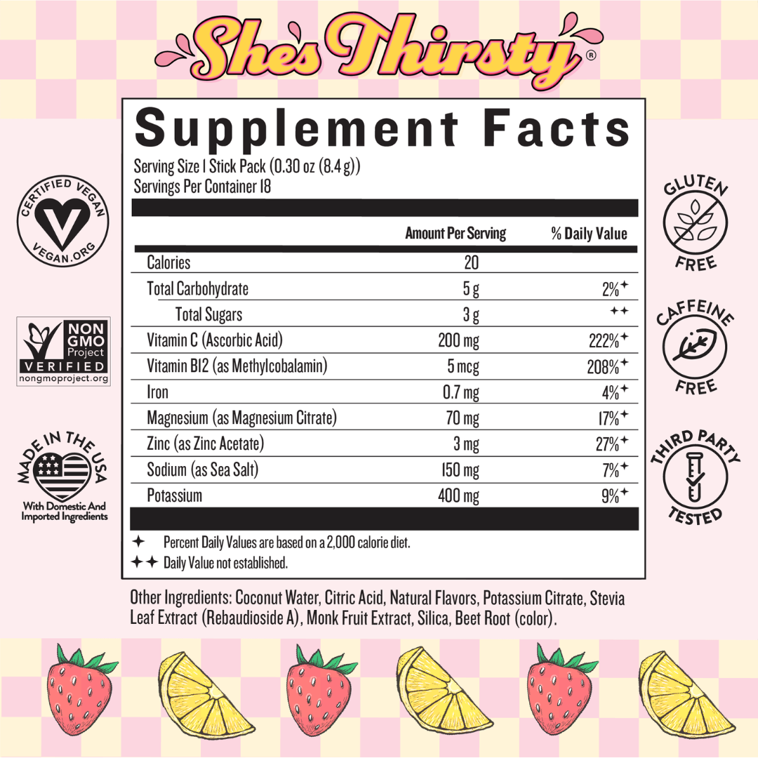Hydration - She’s Thirsty Coconut Water Electrolyte Mix
