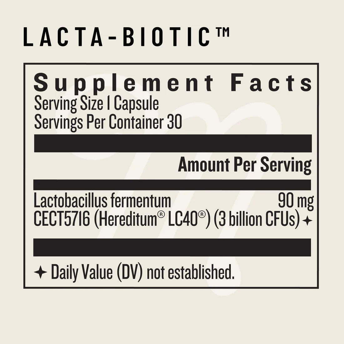 lacta biotic probotic supplement supplement facts