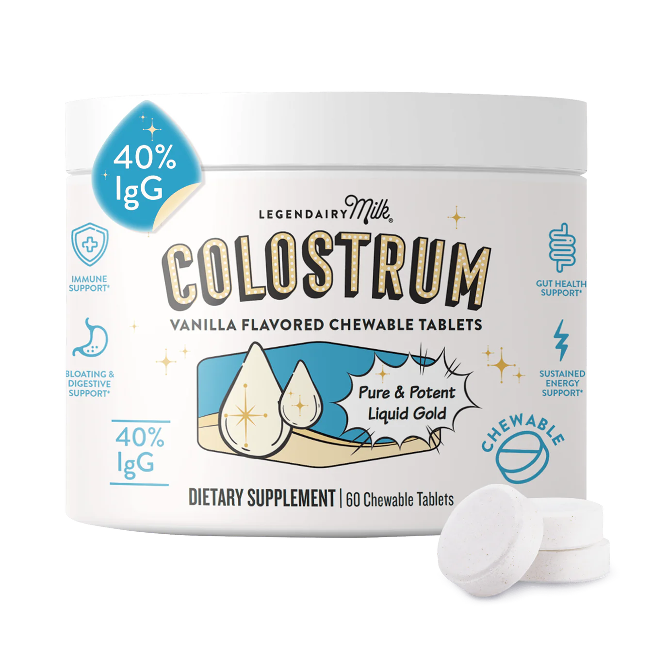 legendairy milk vanila flavoured colostrum chewables