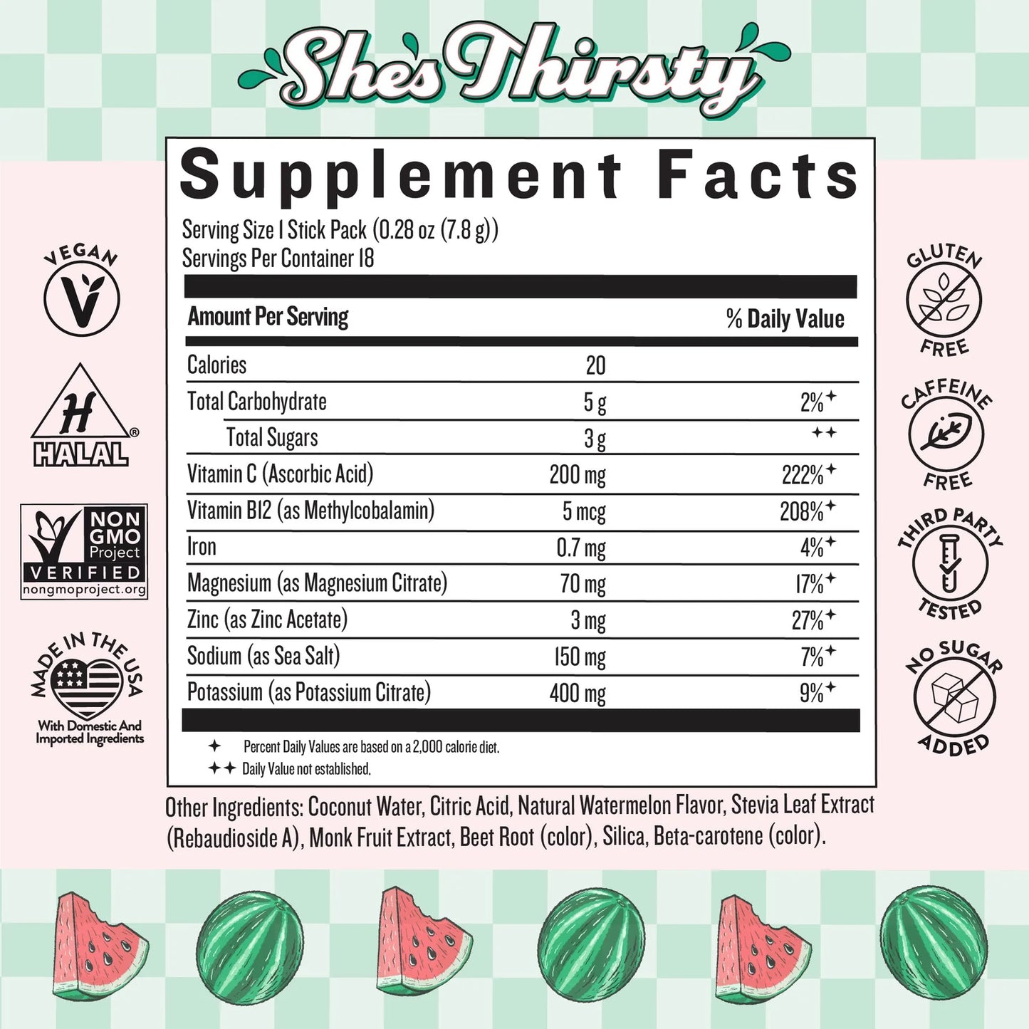 Hydration - She’s Thirsty Coconut Water Electrolyte Mix