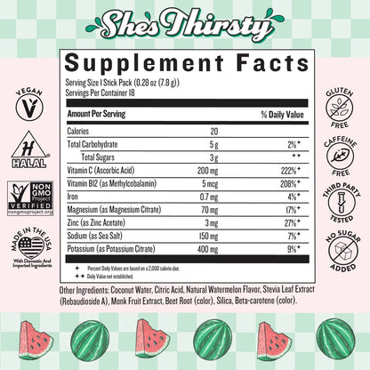 Hydration - She’s Thirsty Coconut Water Electrolyte Mix