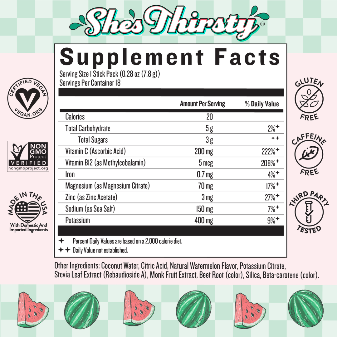 Hydration - She’s Thirsty Coconut Water Electrolyte Mix