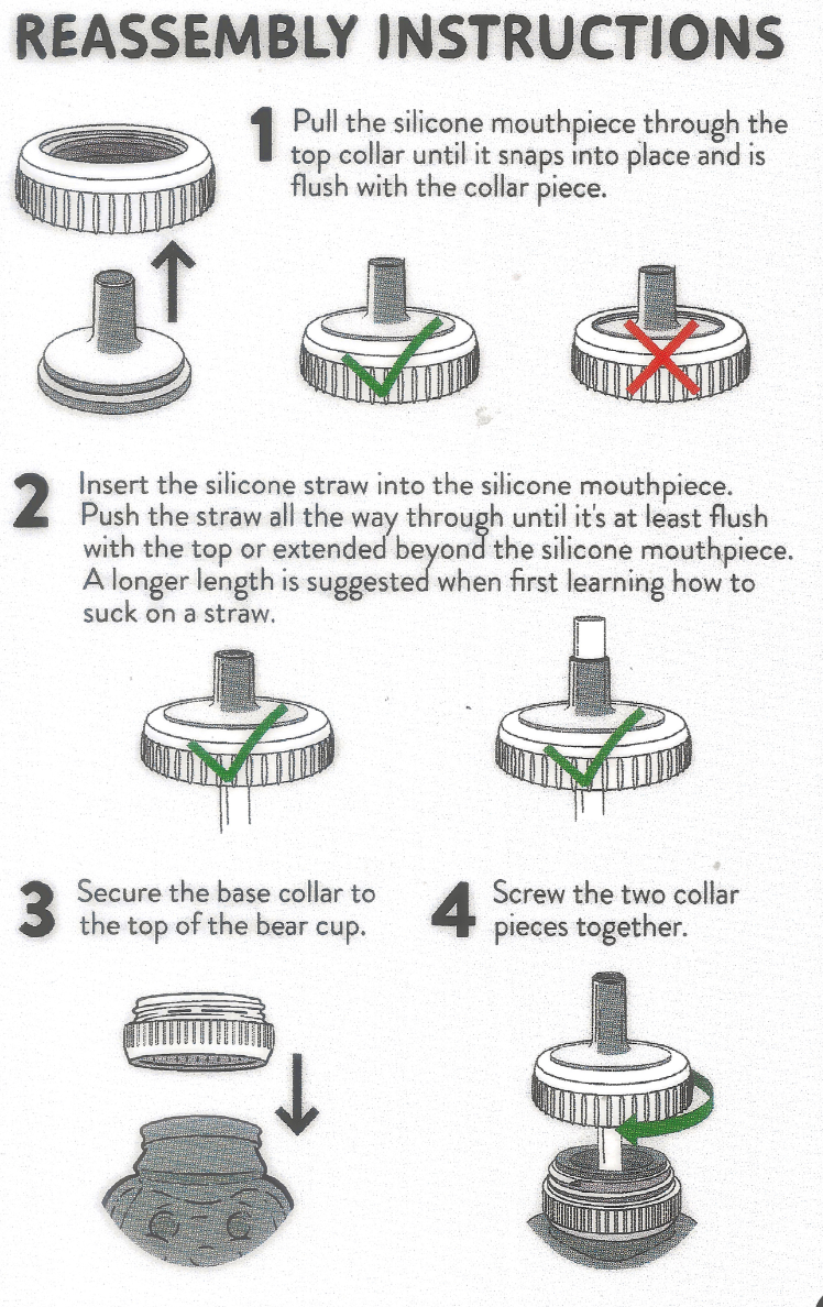 Straw Cup Reassembly Instructions