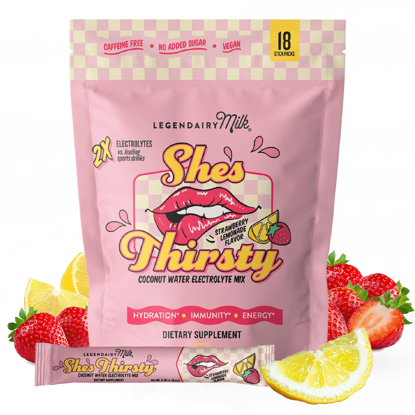 strawberry flavor coconut water electrolyte mix dietary supplement