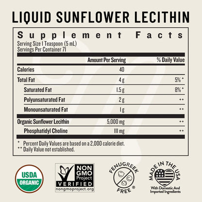 new liquid sunflower lecithin supplement facts