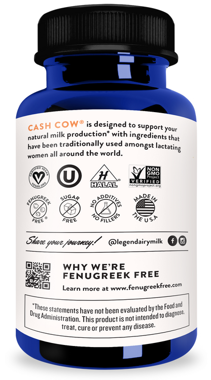 cash cow supplement bottle packaging rear view