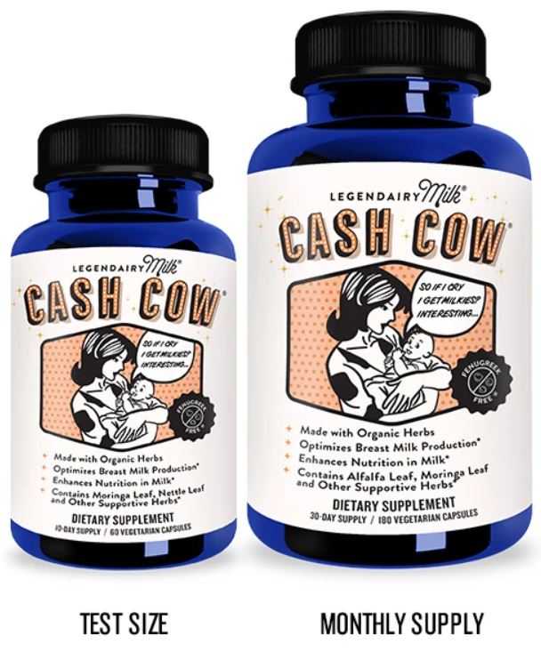 cash cow supplement size options