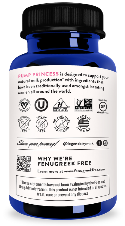 pump princess supplement bottle packaging rear view